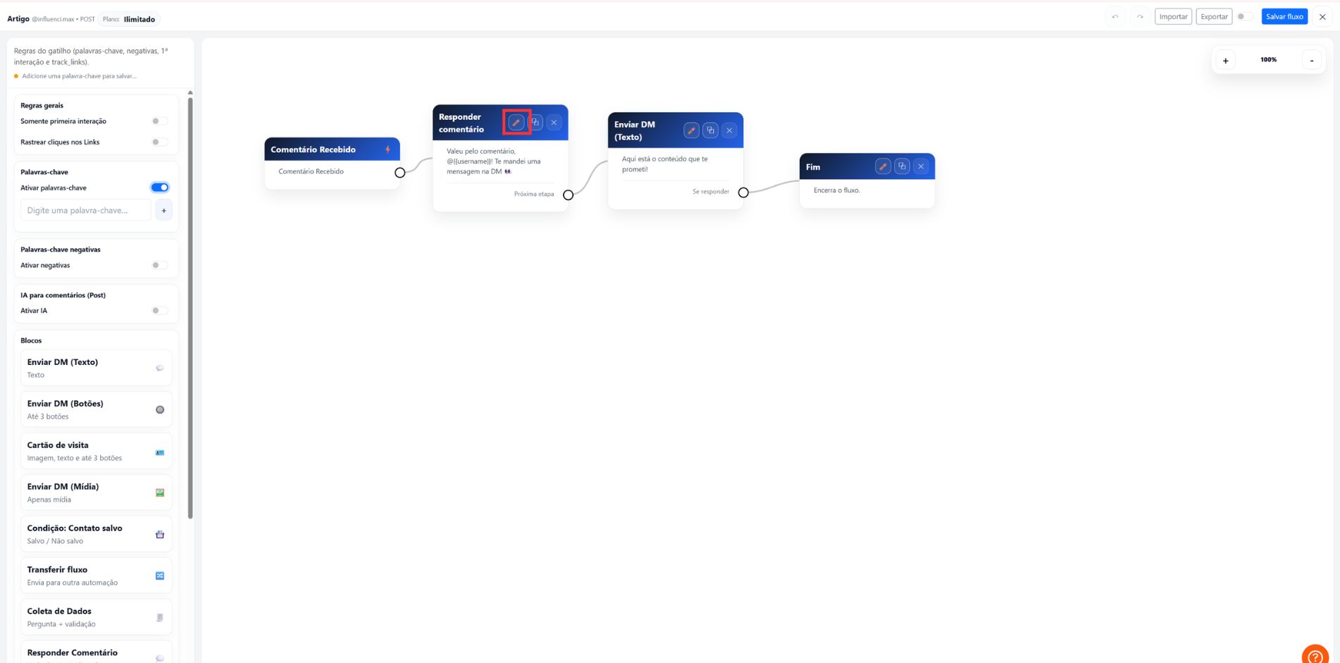 Additional automatic message settings