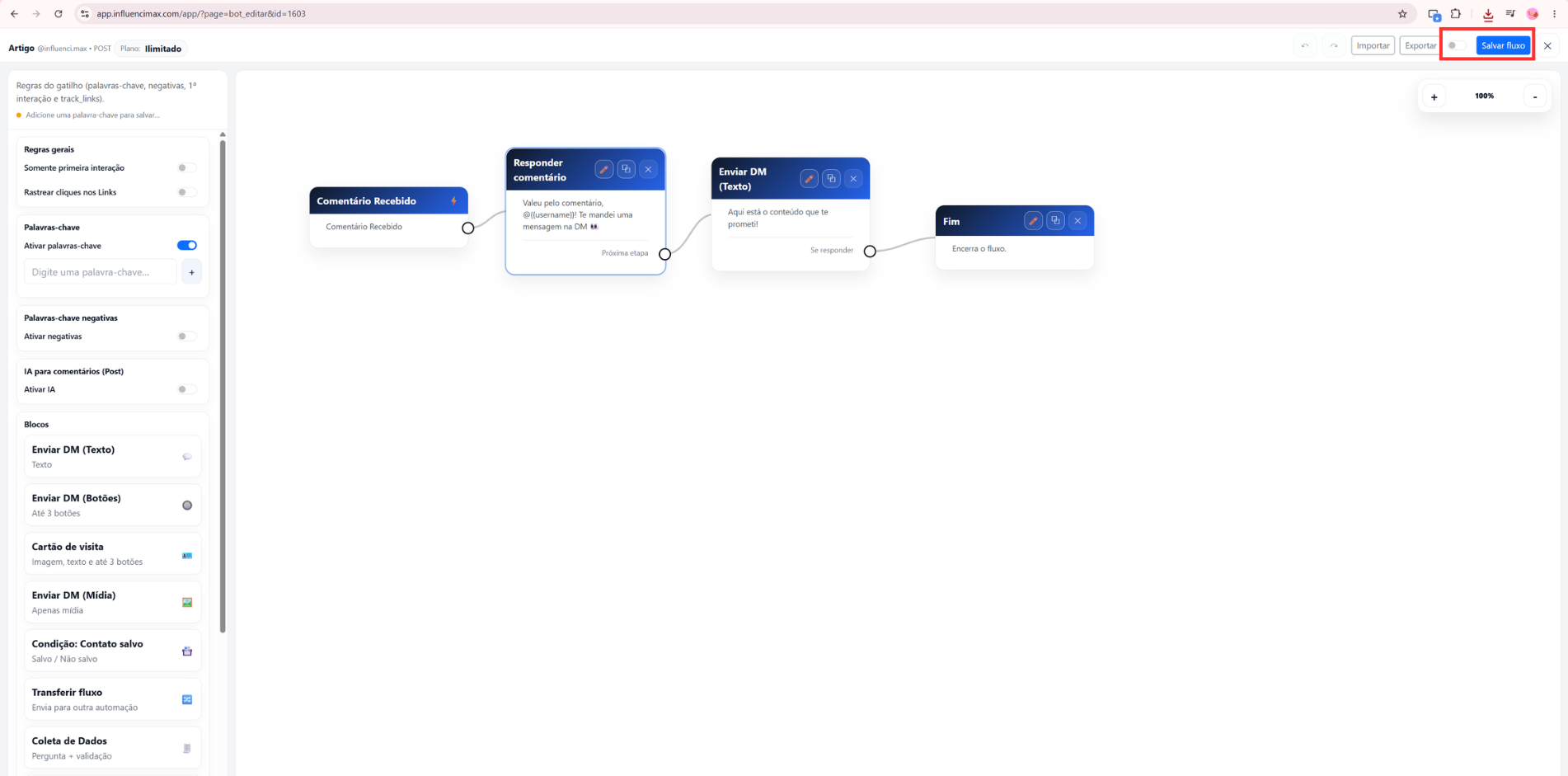 Completed automation flow
