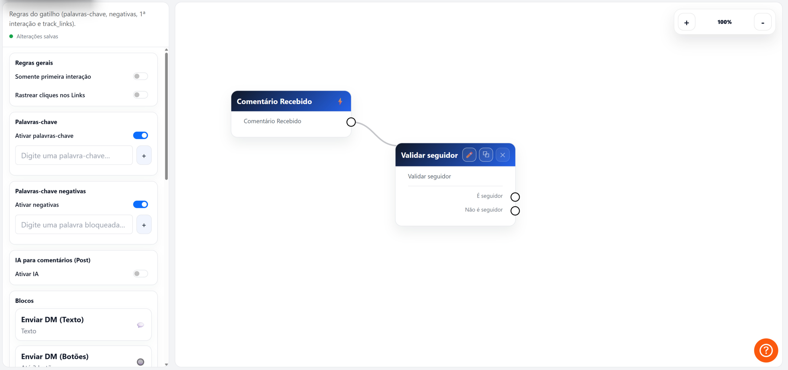Follower Validator block inserted in the InfluenciMax Canvas