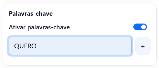 Configuração de palavras-chave para iniciar um fluxo de triagem na InfluenciMax